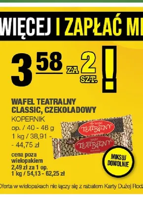 Wafel Teatralny Classic Kopernik promocja w SPAR