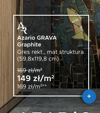 Gres Azario GRAVA Graphite promocja w Blu Salony Łazienek