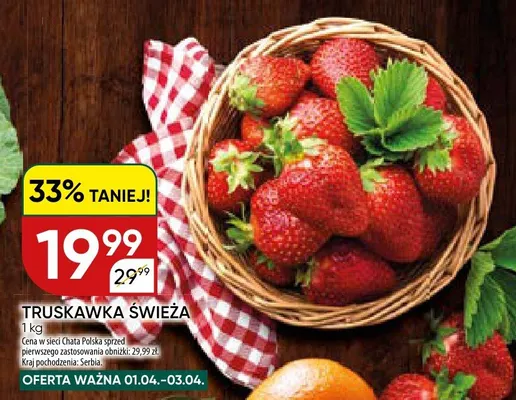 Truskawka świeża promocja w Chata Polska