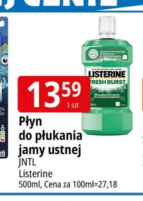 Płyn do płukania jamy ustnej Listerine Fresh Burst promocja w Leclerc