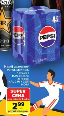 Napój gazowany Mirinda 4-pak 0,33l promocja w Carrefour Market
