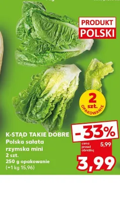 Polska sałata rzymska mini K-Stąd Takie Dobre promocja w Kaufland