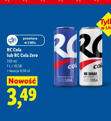 Napój gazowany RC Cola Zero promocja w Lidl