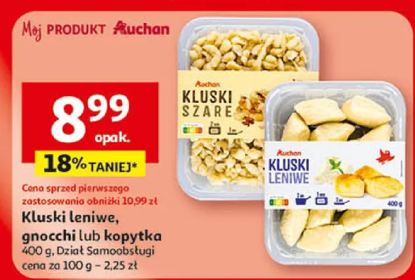 Kluski leniwe, gnocchi lub kopytka promocja w Auchan