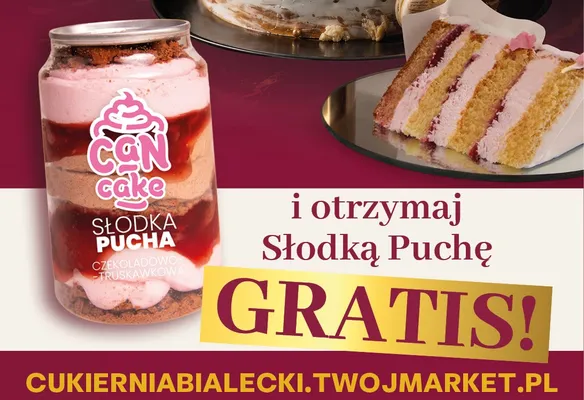 Deser Can Cake Słodka Pucha czekoladowo-truskawkowa Białecki Cukiernia promocja w Twój Market