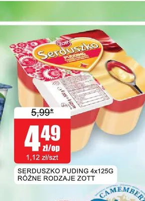 Puding Serduszko czekoladowy Zott promocja w Bingo