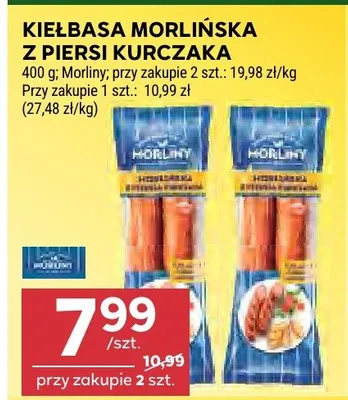 Kiełbasa morlińska z piersi kurczaka Morliny promocja w Stokrotka