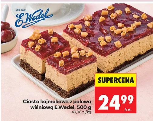 Ciasto kajmakowe z polewą wiśniową promocja w Biedronka