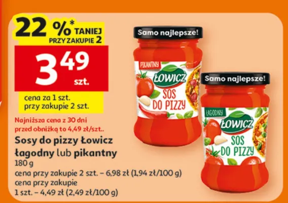 Sosy do pizzy Łowicz łagodny lub pikantny promocja w Auchan
