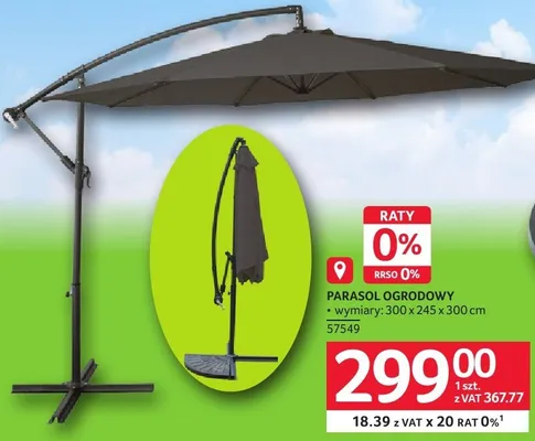 Parasol ogrodowy promocja w Selgros