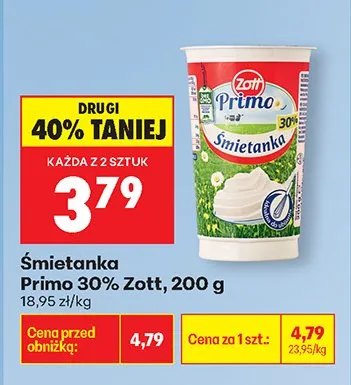 Śmietanka Primo 30% promocja w Biedronka