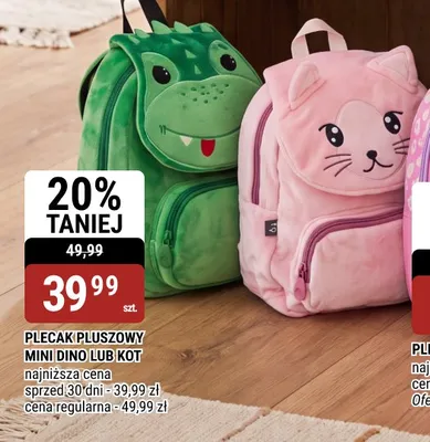 Plecak pluszowy Kot promocja w bi1