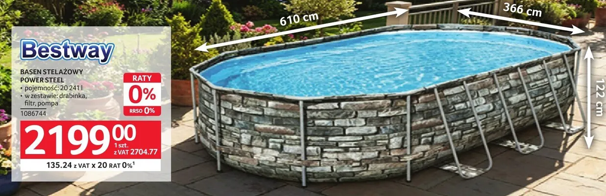 Basen stelażowy Power Steel Bestway promocja w Selgros