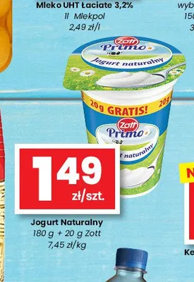 Jogurt naturalny Primo Zott promocja w emma MARKET