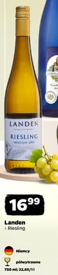 Wino Landen Riesling półwytrawne Niemcy promocja w Netto