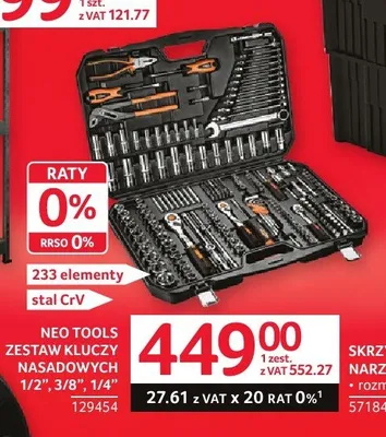 Zestaw kluczy nasadowych NEO TOOLS 1/2", 3/8", 1/4" 233 elementy promocja w Selgros