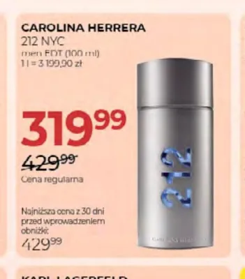 Woda toaletowa Carolina Herrera 212 NYC promocja w Drogerie Jawa