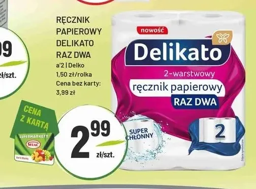 Ręcznik papierowy Delikato Raz Dwa 2-pak promocja w Sedal