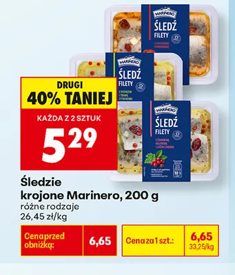 Śledzie krojone Marinero z suszonymi pomidorami promocja w Biedronka