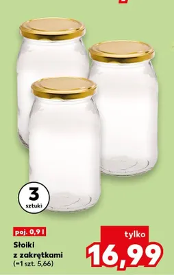 Słoiki z zakrętkami 3-pak promocja w Kaufland
