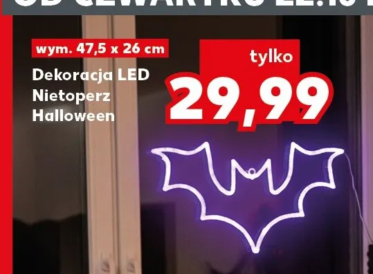 Dekoracja LED Nietoperz Halloween promocja w Kaufland