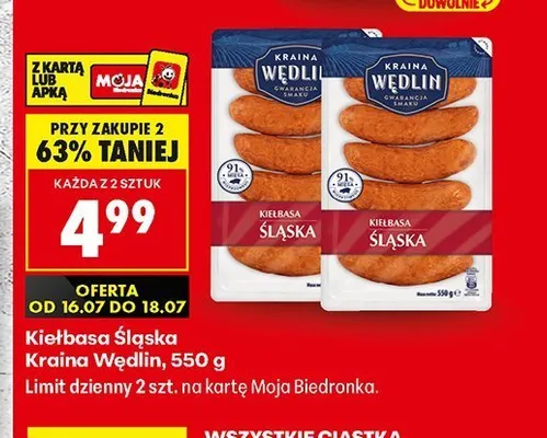 Kiełbasa Śląska Kraina Wędlin promocja w Biedronka