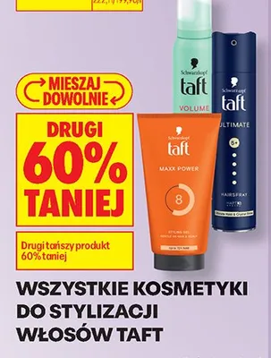 Kosmetyki do stylizacji włosów Taft promocja w Biedronka