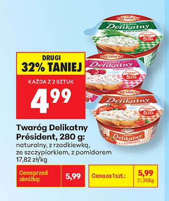 Twaróg Delikatny Président naturalny promocja w Biedronka