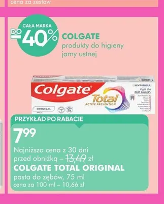 Pasta do zębów Colgate Total Original promocja w Super-Pharm