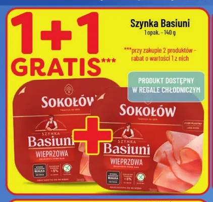 Szynka Basiuni wieprzowa Sokołów promocja w POLOmarket