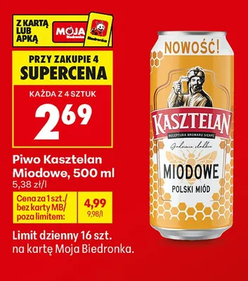 Piwo Kasztelan Miodowe promocja w Biedronka
