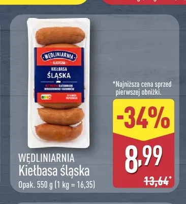 Kiełbasa śląska Wędliniarnia promocja w Aldi