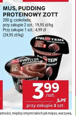 Pudding proteinowy czekoladowy Zott Protein promocja w Stokrotka