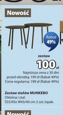 Zestaw stołów Munkebo promocja w Jysk