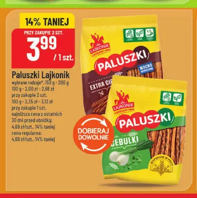 Paluszki z cebulką Lajkonik promocja w POLOmarket