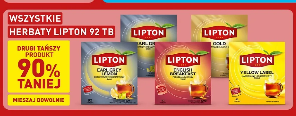 Herbata Yellow Label Lipton promocja w Aldi