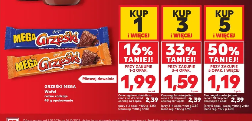 Wafel Grześki Mega toffi promocja w Kaufland