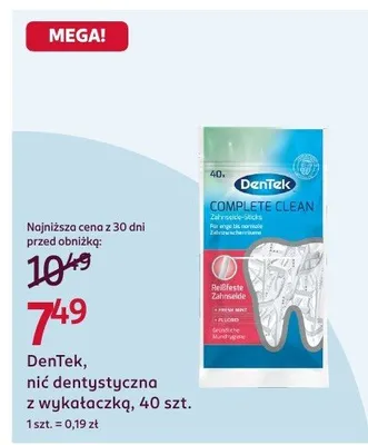 Nić dentystyczna z wykałaczką promocja w Rossmann