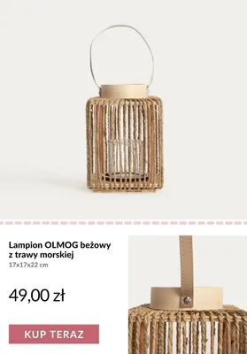 Lampion OLMOG beżowy z trawy morskiej promocja w Homla