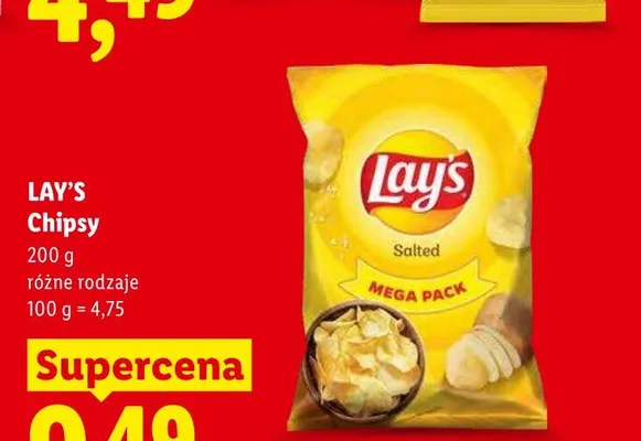 Chipsy Lay's Salted Mega Pack promocja w Lidl