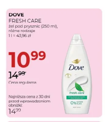 Żel pod prysznic Fresh Care Dove promocja w Drogerie Jawa