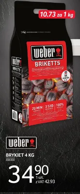 Brykiet Weber 4kg promocja w Selgros