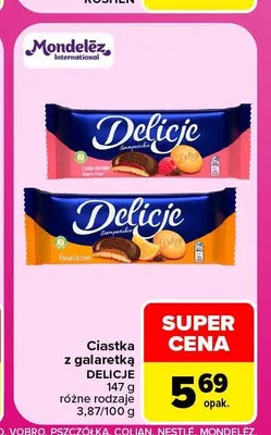 Ciastka z galaretką Delicje promocja w Carrefour