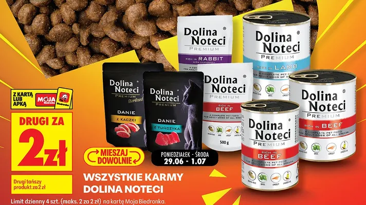 Karma dla psów Dolina Noteci Premium Rich in Beef promocja w Biedronka