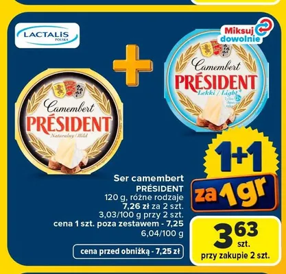 Ser camembert naturalny Président promocja w Carrefour Market