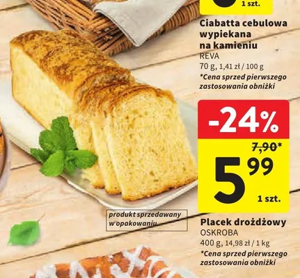 Placek drożdżowy Oskroba promocja w Intermarche