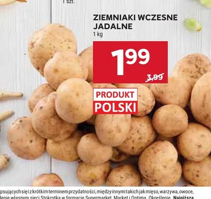 Ziemniaki wczesne jadalne promocja w Stokrotka