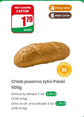 Chleb pszenno żytni Polski promocja w Dino