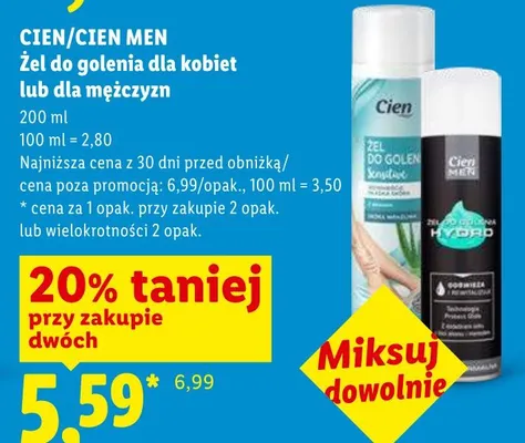 Żel do golenia dla kobiet Cien promocja w Lidl