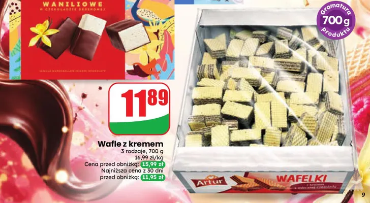 Wafle z kremem Artur promocja w Dino